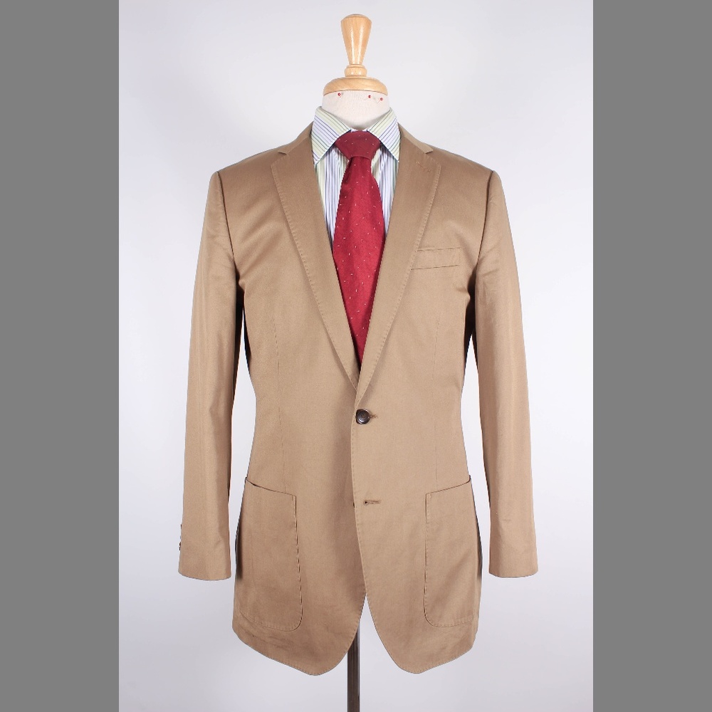 J.Crew 40L Beige Garment-dyed cotton-linen chino suit jacket